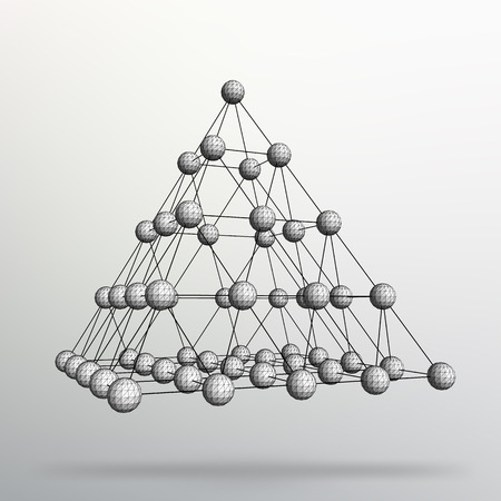 Triangle geometrical background. Abstract 3d chaotic pyramid.のイラスト素材