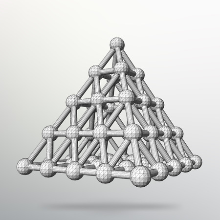 Triangle geometrical background. Abstract 3d chaotic pyramid.