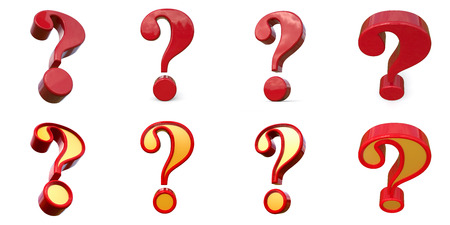 Set question mark. Isolated on white background. 3d rendering