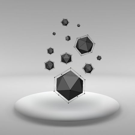 Abstract Creative concept pattern background of geometric shapes the lines connected to points. Polygonal design style for business.のイラスト素材