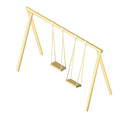 Children isometric swing. Vector illustration eps 10 isolated on white background.のイラスト素材