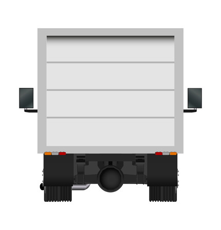 Blue truck template. Cargo van illustration isolated on white background. City commercial vehicle deliveryのイラスト素材