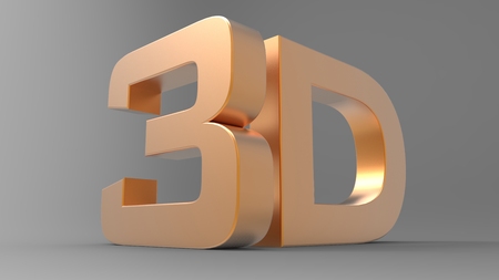 3D logo isolated on gray background with reflection effect. 3d illustration.の写真素材