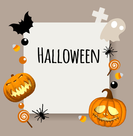 Happy Halloween background. Place for your text. Rectangular area for text.のイラスト素材