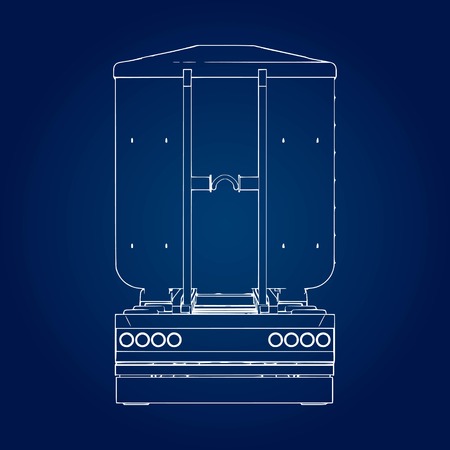 Large truck with separate trailer, for transportation of agricultural and building bulk materials and productsのイラスト素材