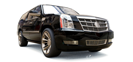 Big black premium SUV on a white background. 3d renderingの写真素材