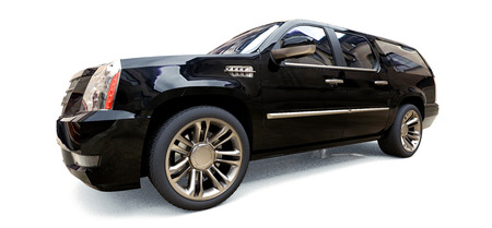 Big black premium SUV on a white background. 3d renderingの写真素材