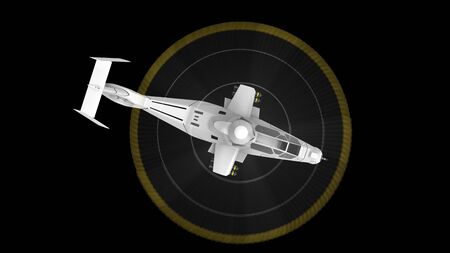 Modern army helicopter in flight with a full complement of weapons on a black background. 3d...