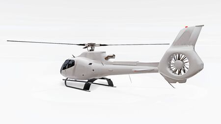 White helicopter isolated on the white background. 3d renderingの写真素材