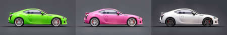 Small sports car coupe. 3d rendering