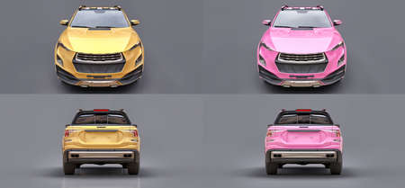 3D illustration of concept cargo pickup truck.