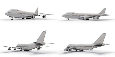 3d illustration. Large passenger aircraft of large capacity for long transatlantic flights