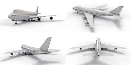 3d illustration. Large passenger aircraft of large capacity for long transatlantic flights