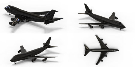 3d illustration. Large passenger aircraft of large capacity for long transatlantic flights