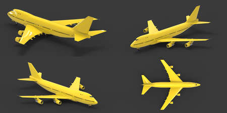 3d illustration. Large passenger aircraft of large capacity for long transatlantic flights