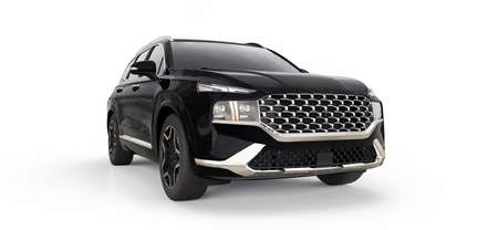 Big city crossover black color on a white background. 3d renderingの写真素材