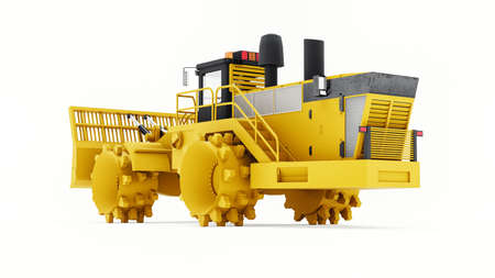 Garbage compactor machine for landfills. A special type of industrial bulldozer for working in...