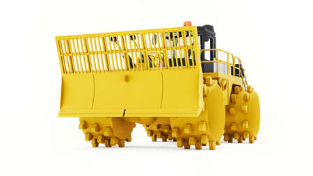 Garbage compactor machine for landfills. A special type of industrial bulldozer for working in...