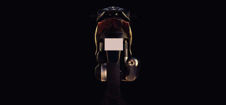 Modern urban black moped on a black background. 3d illustrationの写真素材