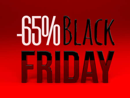 Black friday super sale. Raster illustration. Three-dimensional graphics. Sales, huge discounts