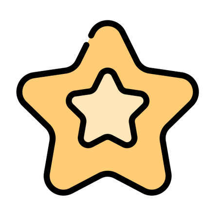 New Year's Star icon. Flat line vector illustrationのイラスト素材