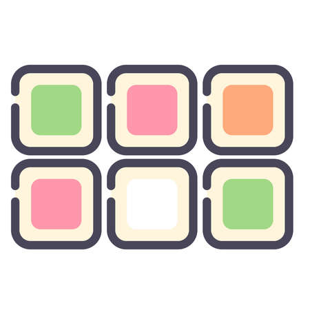 Vector illustration of Japanese food - sushi rollsのイラスト素材