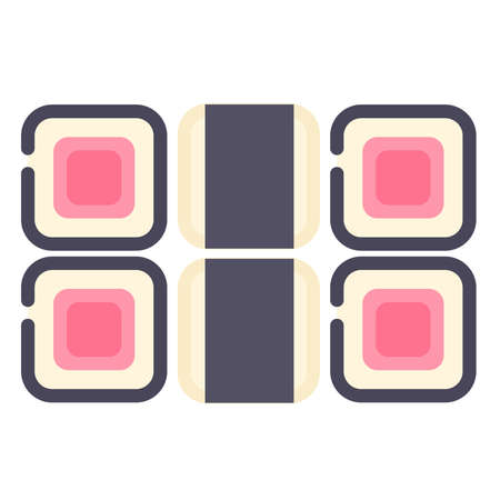 Vector illustration of Japanese food - sushi rollsのイラスト素材