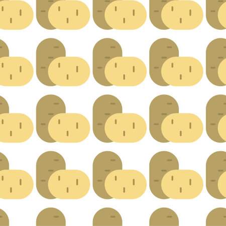 Pattern potato. illustration of vegetables. seamless texture. Eco-friendly food. Vegetarian food.のイラスト素材