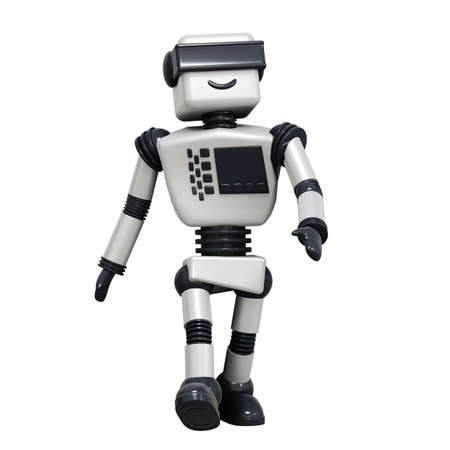 White android robot Isolated on white background. 3D renderingの写真素材