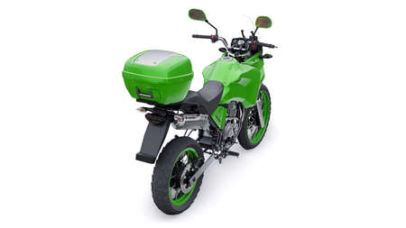lightweight touristic enduro motorcycle 3d illustration.