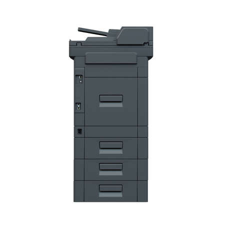 Multi-function printer scanner. Isolated Office professional technology Computer Equipment. 3D...