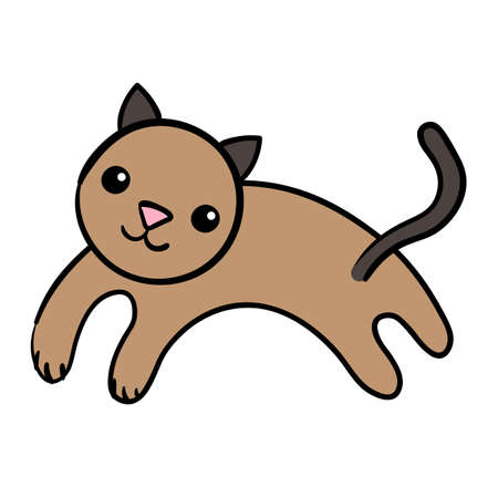 cartoon cat. Funny Pets vector illustration. Cute cat iconのイラスト素材