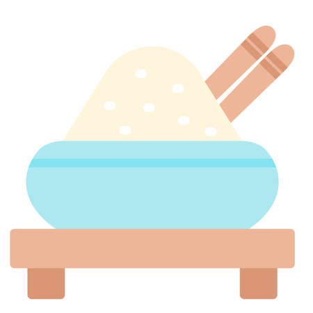 Japanese food vector illustration - rice.のイラスト素材