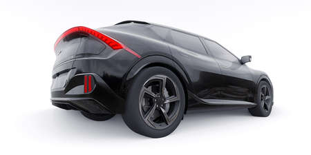 Paris, France. February 3, 2022: KIA EV6 GT 2022. Newest electric family crossover SUV for the city....