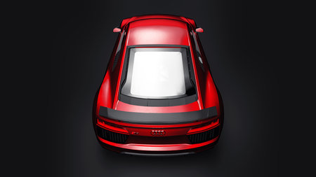 Paris, France. May 10, 2021: Audi R8 V10 Quattro 2016 gray luxury stylish super sport car on black background. 3d renderingのeditorial素材
