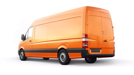 Berlin, Germany. April 28, 2022: Mercedes-Benz Sprinter. orange european commercial van isolated on...