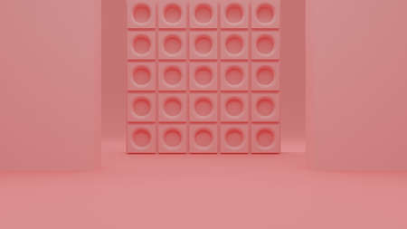 3d render pink geometric abstract background for business card, website, banner.