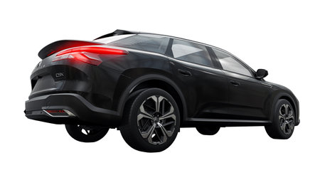 Paris, France. April 05, 2023. Black Citroen C5X is a stylish and spacious crossover that combines elements of a sedan and SUV. It features a unique design, advanced technology, and comfortable interior, making it a practical and luxurious choice for famiのeditorial素材