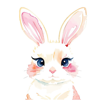 rabbit watercolorのイラスト素材