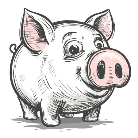 Piggy bank. Vector illustration of a piggy bank.のイラスト素材