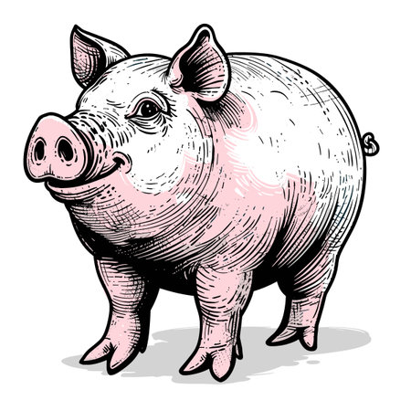 Piggy bank. Vector illustration of a piggy bank.のイラスト素材