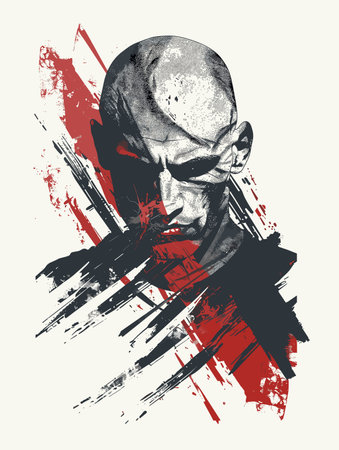 Skull. Grunge vector illustration. Grunge background.のイラスト素材
