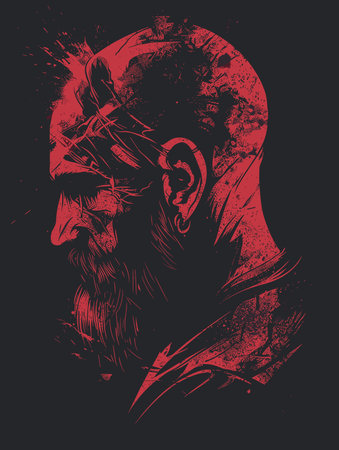 Stylized portrait of a man with a beard. Vector illustrationのイラスト素材