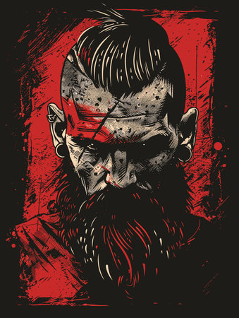 Zombie head. Hand drawn vector illustration for t-shirt.のイラスト素材
