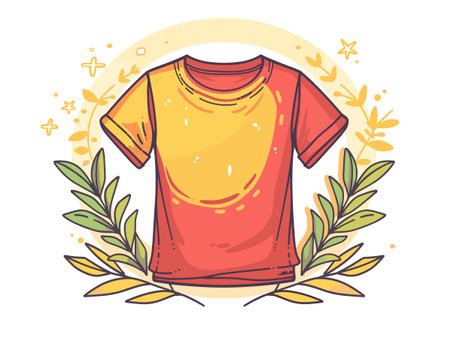 T-shirt design with floral wreath. Hand drawn vector illustration.のイラスト素材