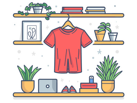 Vector illustration of a t-shirt with a website on the screenのイラスト素材