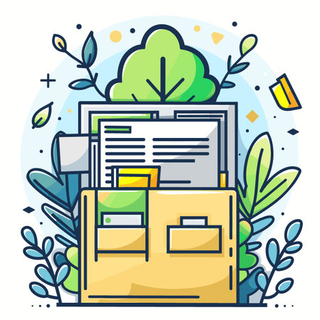 Office folder with documents. Flat vector illustration for web and mobile appのイラスト素材
