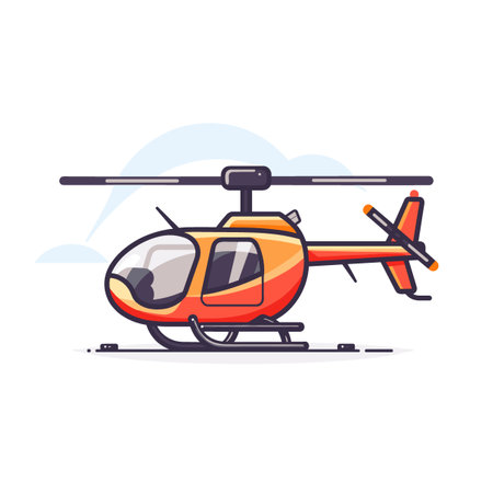 Helicopter icon in flat style. Helicopter vector illustration.のイラスト素材
