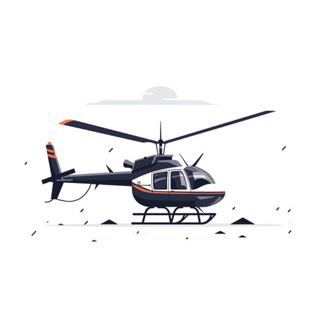 Helicopter Vector illustration in flat style isolated on white background.のイラスト素材
