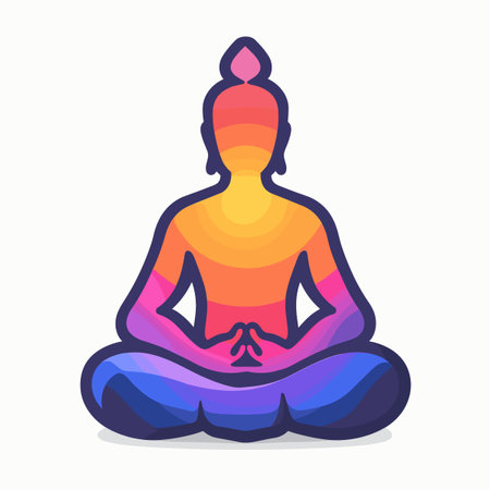 Yoga in the lotus position. Vector illustration in flat styleのイラスト素材